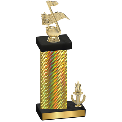 Accented Single Gold Carbon Fiber Victory Music Trophy