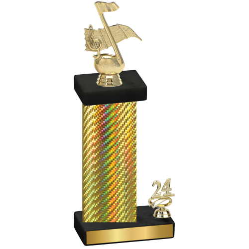 Accented Single Gold Carbon Fiber Year Music Trophy