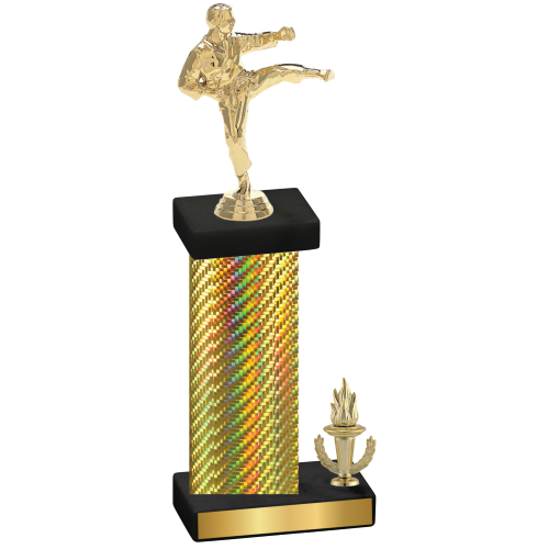 Accented Single Gold Carbon Fiber Victory Karate Trophy