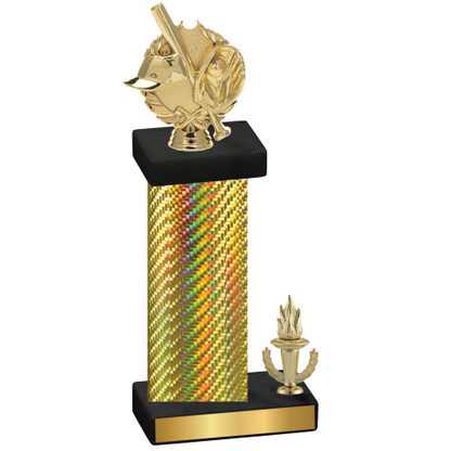 Accented Single Gold Carbon Fiber Victory Baseball Trophy