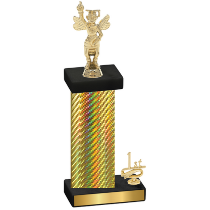 Accented Single Gold Carbon Fiber First Place Academics Trophy