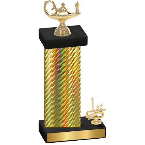 Accented Single Gold Carbon Fiber First Place Academics Trophy