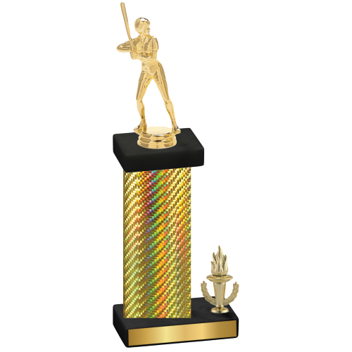 Accented Single Gold Carbon Fiber Victory Softball Trophy