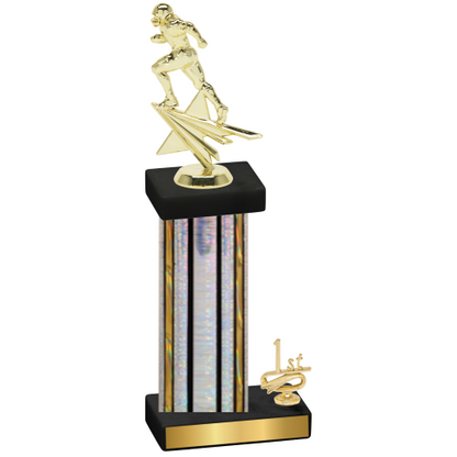 Accented Single Silver Glacier First Place Football Trophy