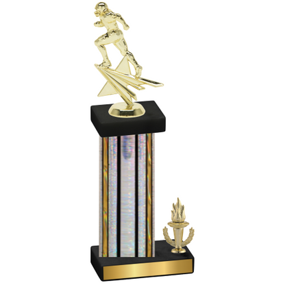 Accented Single Silver Glacier Victory Football Trophy