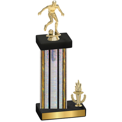 Accented Single Silver Glacier Victory Soccer Trophy