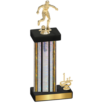 Accented Single Silver Glacier First Place Soccer Trophy