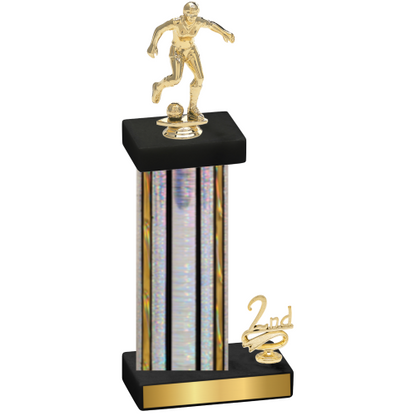 Accented Single Silver Glacier Second Place Soccer Trophy
