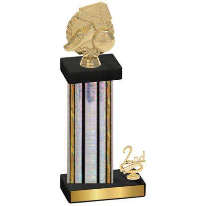 Accented Single Silver Glacier Second Place Soccer Trophy