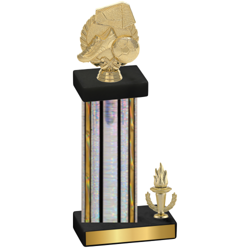 Accented Single Silver Glacier Victory Soccer Trophy