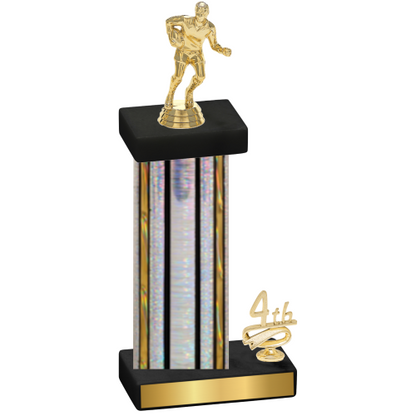 Accented Single Silver Glacier Fourth Place Rugby Trophy