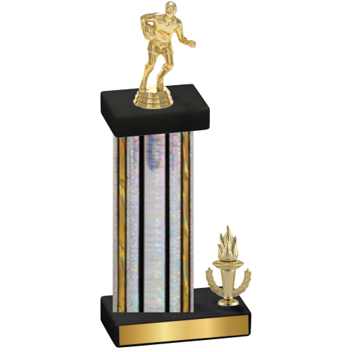 Accented Single Silver Glacier Victory Rugby Trophy