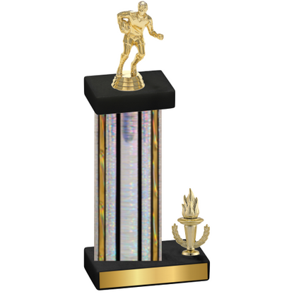 Accented Single Silver Glacier Victory Rugby Trophy