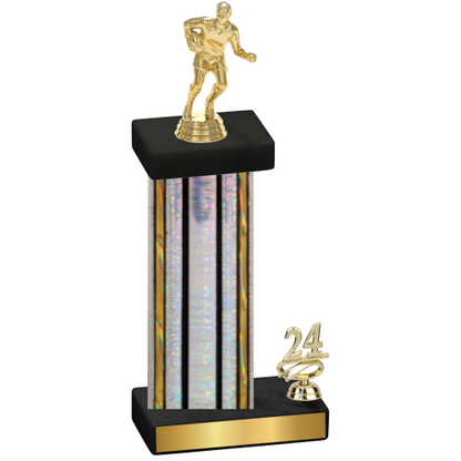 Accented Single Silver Glacier Year Rugby Trophy