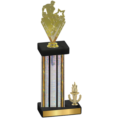 Accented Single Silver Glacier Victory Rugby Trophy