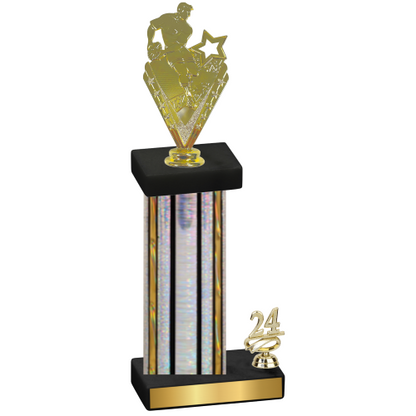 Accented Single Silver Glacier Year Rugby Trophy