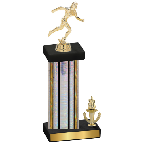Accented Single Silver Glacier Victory Running Trophy