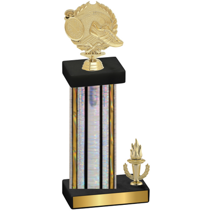 Accented Single Silver Glacier Victory Running Trophy
