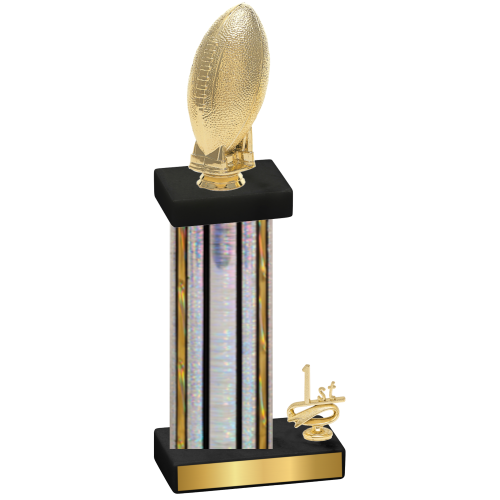 Accented Single Silver Glacier First Place Football Trophy