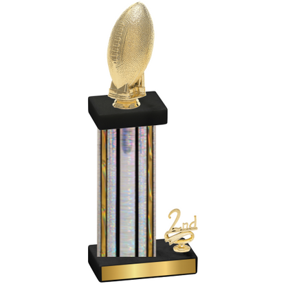 Accented Single Silver Glacier Second Place Football Trophy