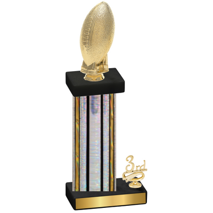 Accented Single Silver Glacier Third Place Football Trophy