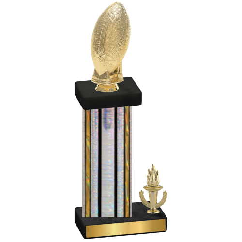 Accented Single Silver Glacier Victory Football Trophy