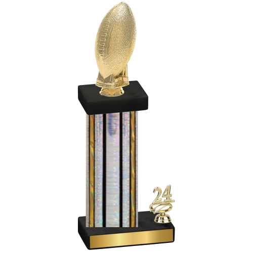 Accented Single Silver Glacier Year Football Trophy