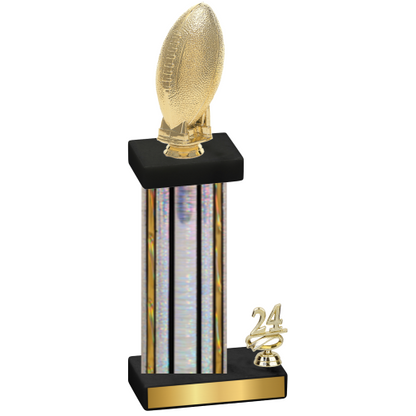 Accented Single Silver Glacier Year Football Trophy