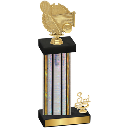 Accented Single Silver Glacier Third Place Tennis Trophy