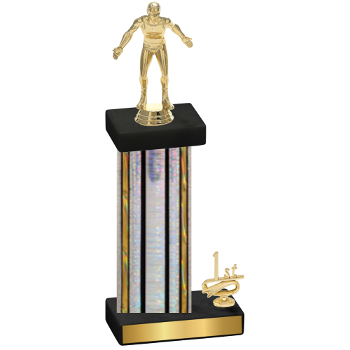 Accented Single Silver Glacier First Place Wrestling Trophy