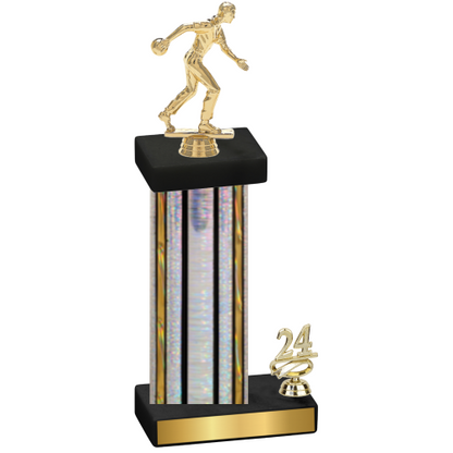 Accented Single Silver Glacier Year Bowling Trophy
