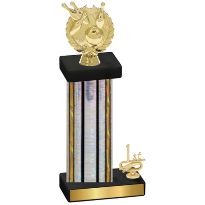 Accented Single Silver Glacier First Place Bowling Trophy