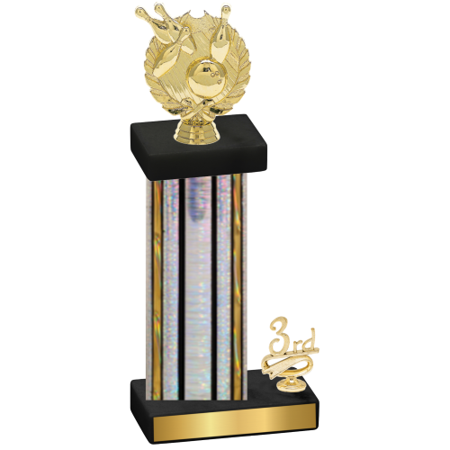 Accented Single Silver Glacier Third Place Bowling Trophy