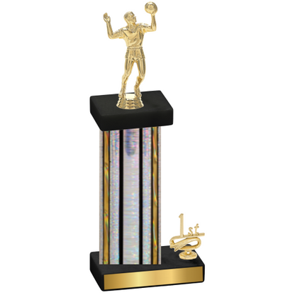 Accented Single Silver Glacier First Place Volleyball Trophy