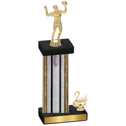 Accented Single Silver Glacier Second Place Volleyball Trophy