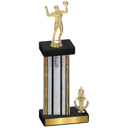 Accented Single Silver Glacier Victory Volleyball Trophy