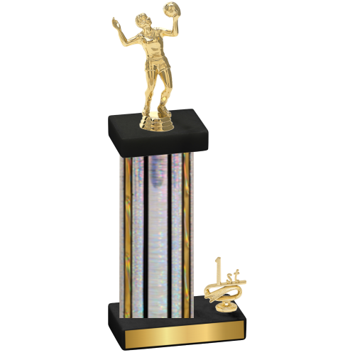 Accented Single Silver Glacier First Place Volleyball Trophy