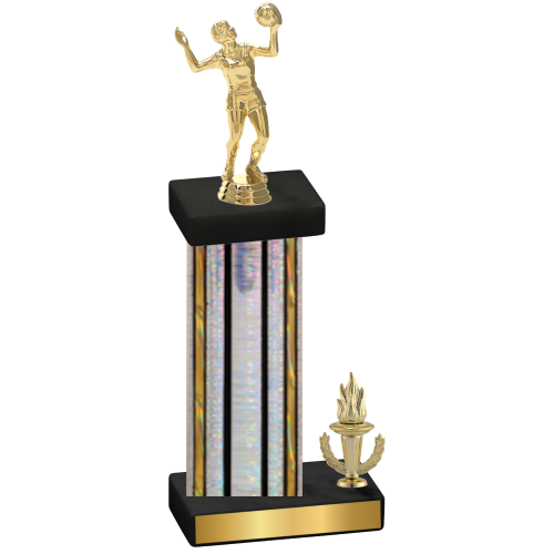 Accented Single Silver Glacier Victory Volleyball Trophy