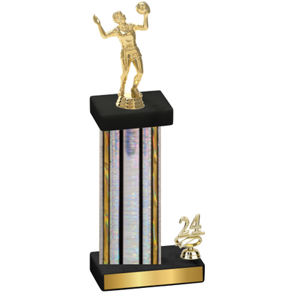 Accented Single Silver Glacier Year Volleyball Trophy