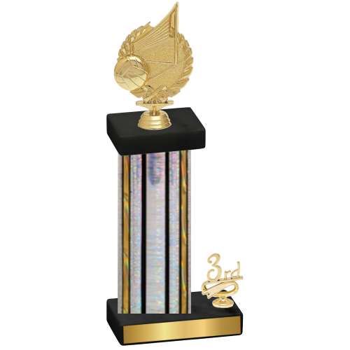 Accented Single Silver Glacier Third Place Volleyball Trophy