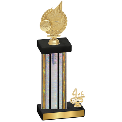 Accented Single Silver Glacier Fourth Place Volleyball Trophy