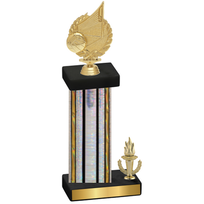 Accented Single Silver Glacier Victory Volleyball Trophy