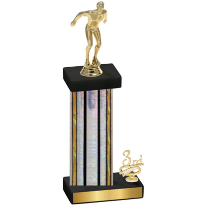 Accented Single Silver Glacier Third Place Swimming Trophy