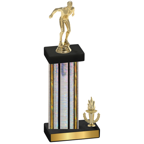 Accented Single Silver Glacier Victory Swimming Trophy