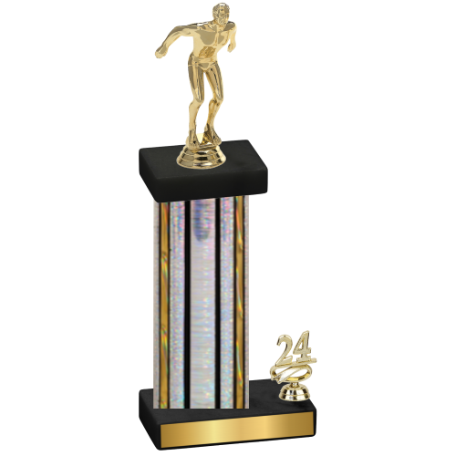 Accented Single Silver Glacier Year Swimming Trophy