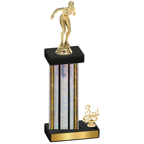 Accented Single Silver Glacier Third Place Tennis Trophy