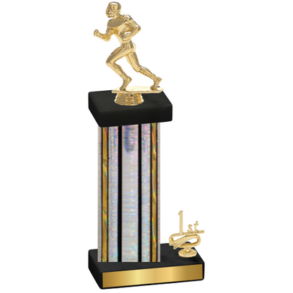 Accented Single Silver Glacier First Place Football Trophy