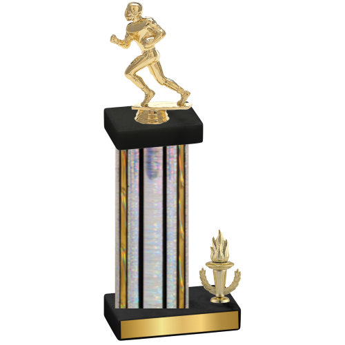 Accented Single Silver Glacier Victory Football Trophy