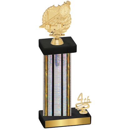 Accented Single Silver Glacier Fourth Place Swimming Trophy