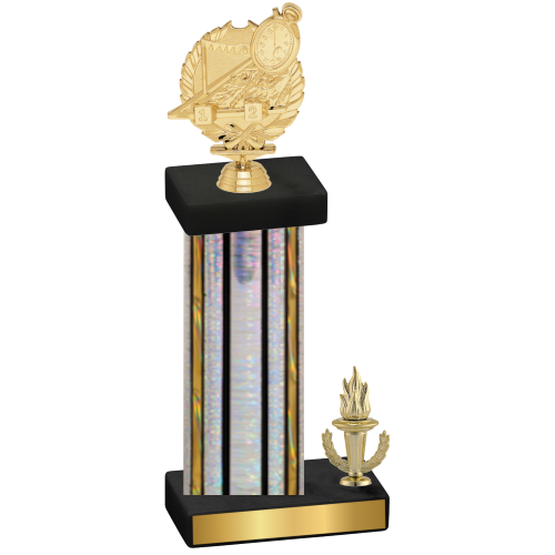 Accented Single Silver Glacier Victory Swimming Trophy